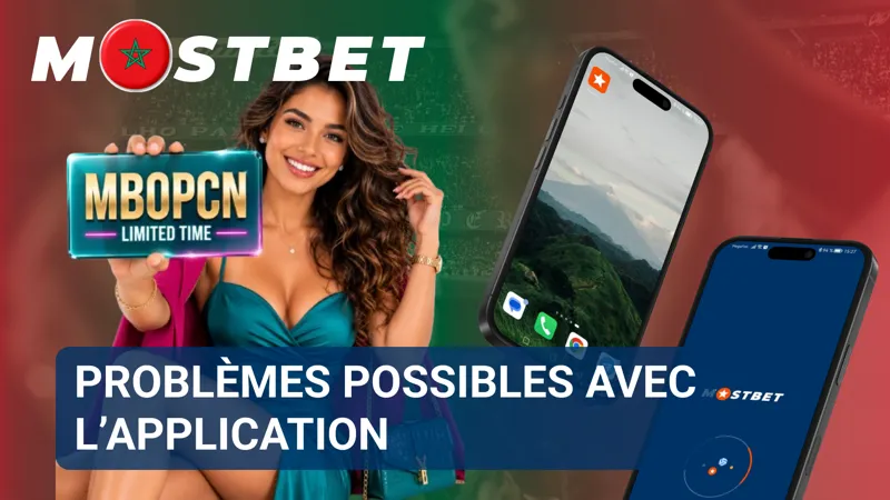Un message d’erreur s’affiche sur un smartphone pendant l’utilisation de l’application MostBet.