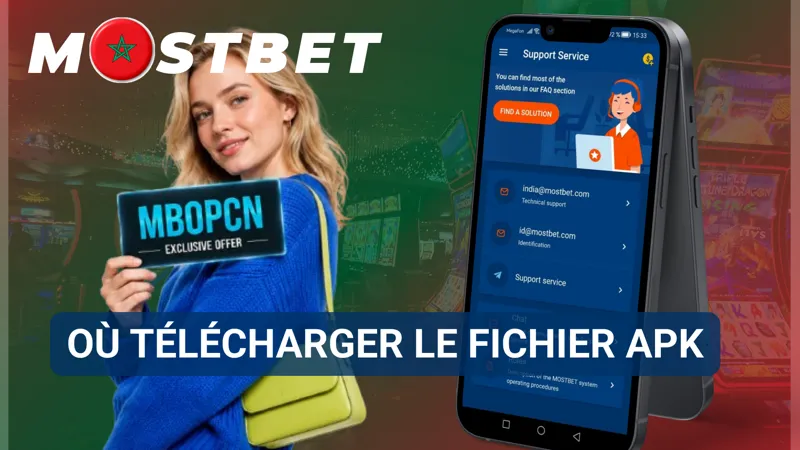 Une page officielle propose un lien de téléchargement direct pour le fichier APK MostBet.