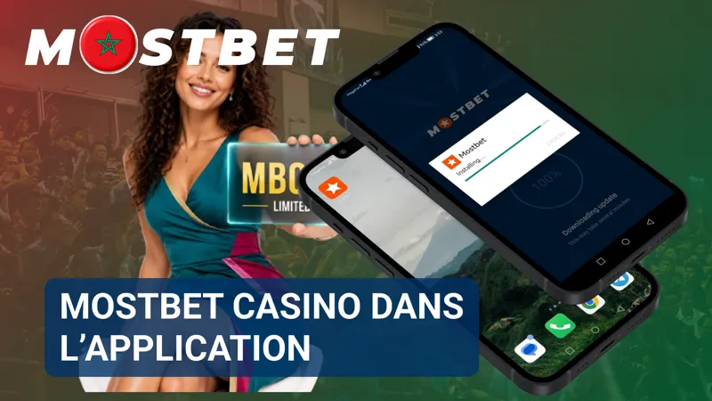 Des jeux de casino occupent l’écran principal de l’application MostBet sur un téléphone mobile.