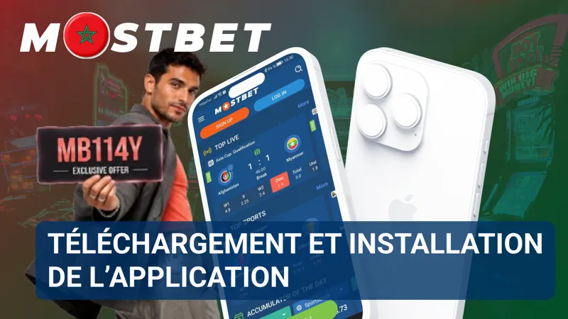 Une personne lance le téléchargement de l’application MostBet sur un smartphone Android.