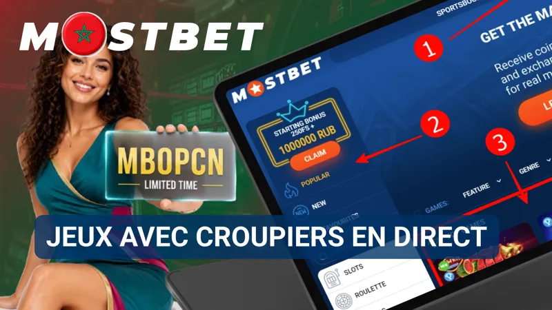 Un croupier anime une table de casino en direct devant plusieurs écrans de diffusion.