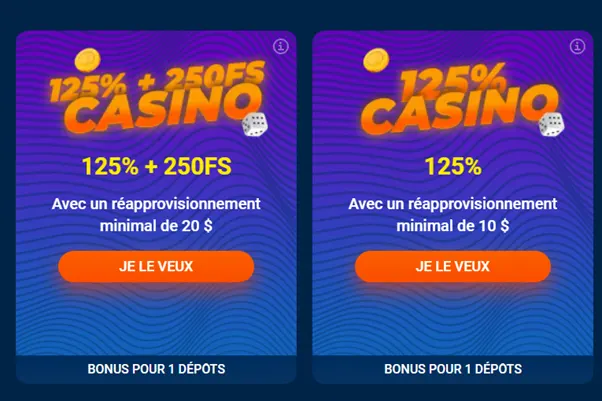 Bonus pour le premier dépôt chez Mostbet